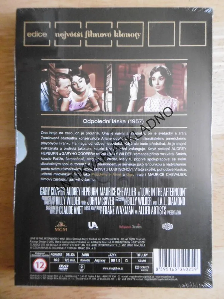 ODPOLEDNÍ LÁSKA, DVD FILM