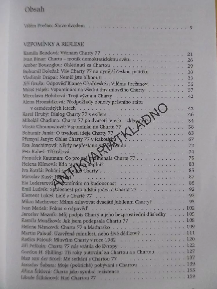 CHARTA 77 OČIMA SOUČASNÍKŮ PO DVACETI LETECH, **an