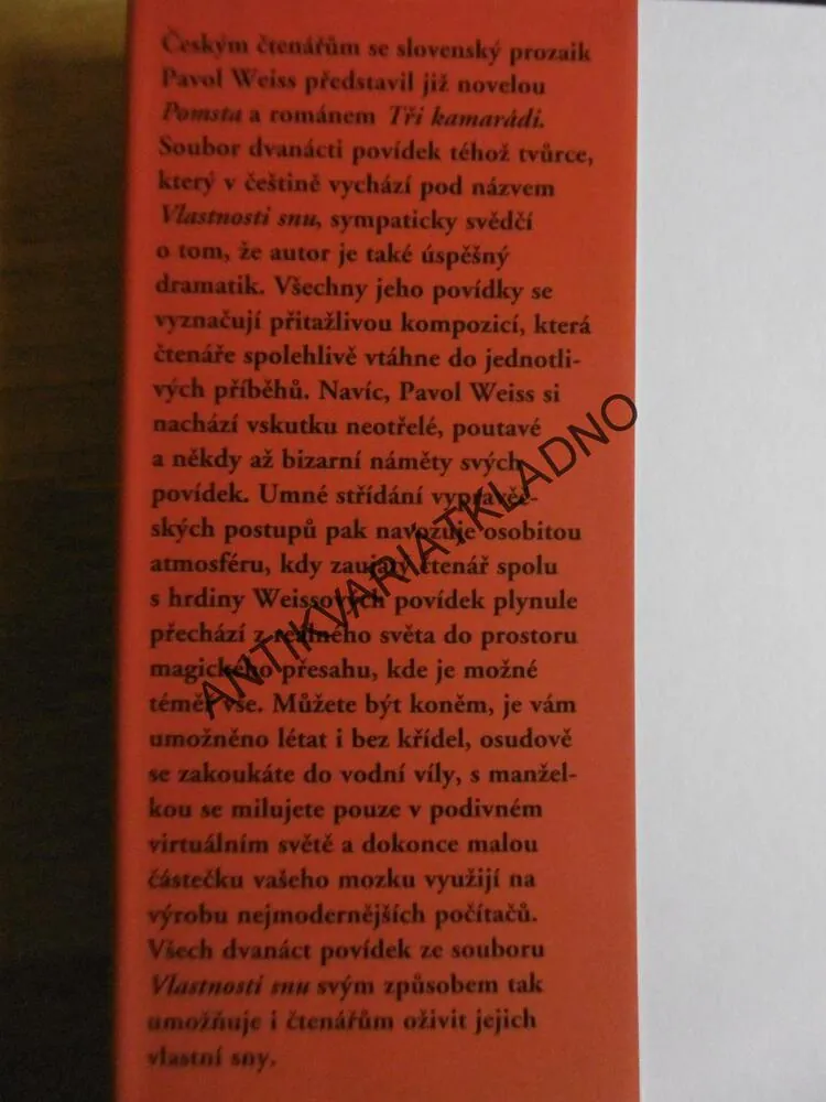 VLASTNOSTI SNU, PAVOL WEISS, **an
