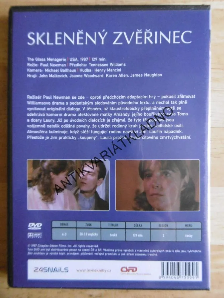 SKLENĚNÝ ZVĚŘINEC, DVD FILM