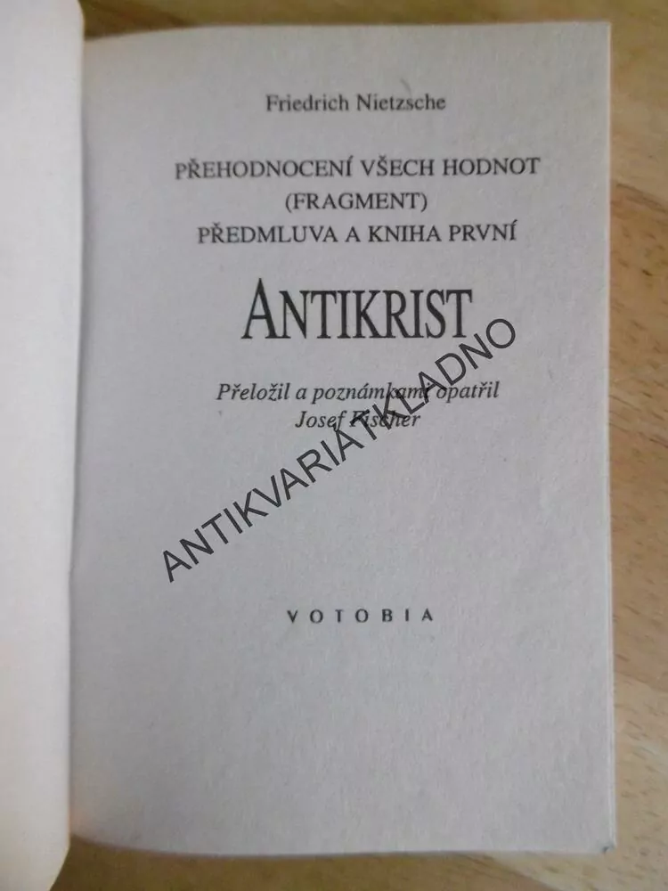ANTIKRIST, FRIEDRICH NIETZSCHE, **an