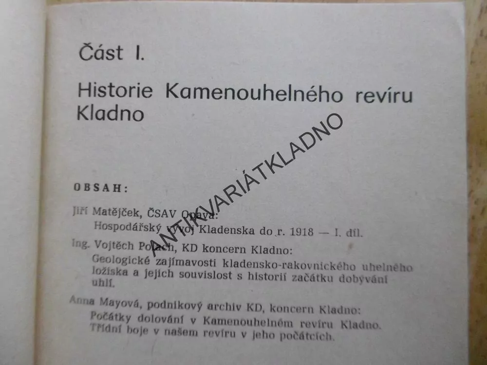 KAMENOUHELNÝ REVÍR KLADNO, HISTORIE A SOUČASNOST, **an