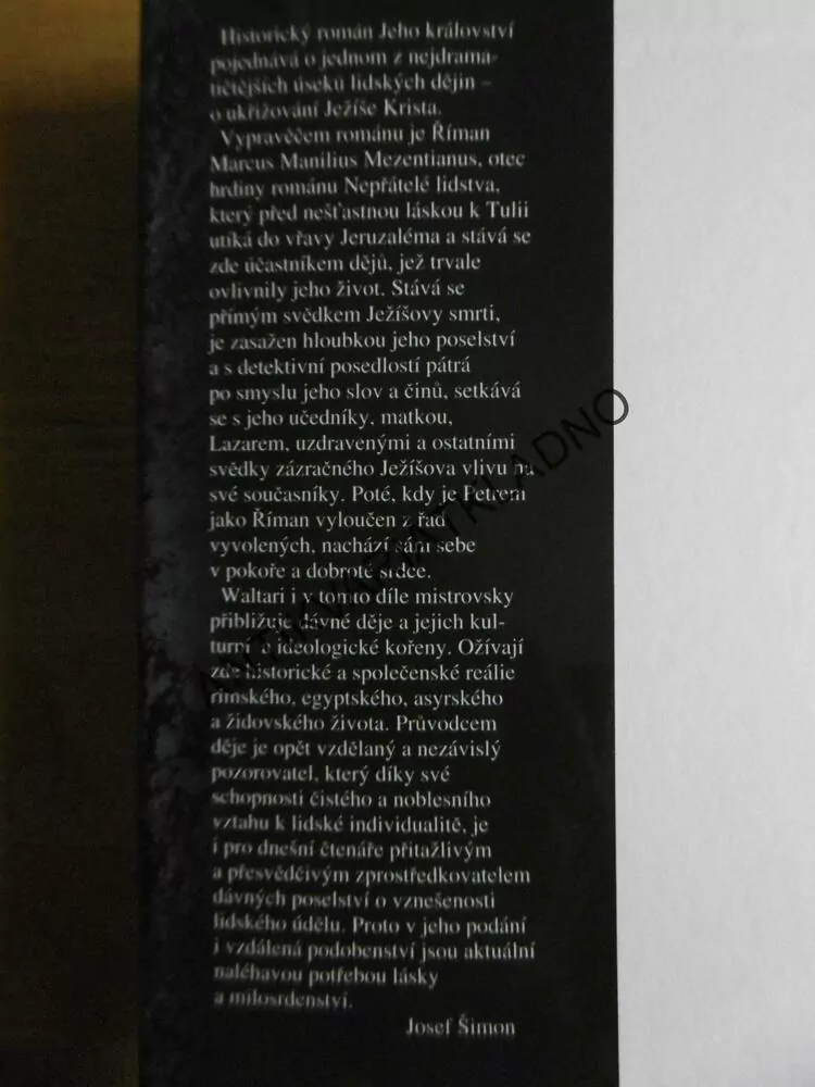JEHO KRÁLOVSTVÍ, MIKA WALTARI, **an