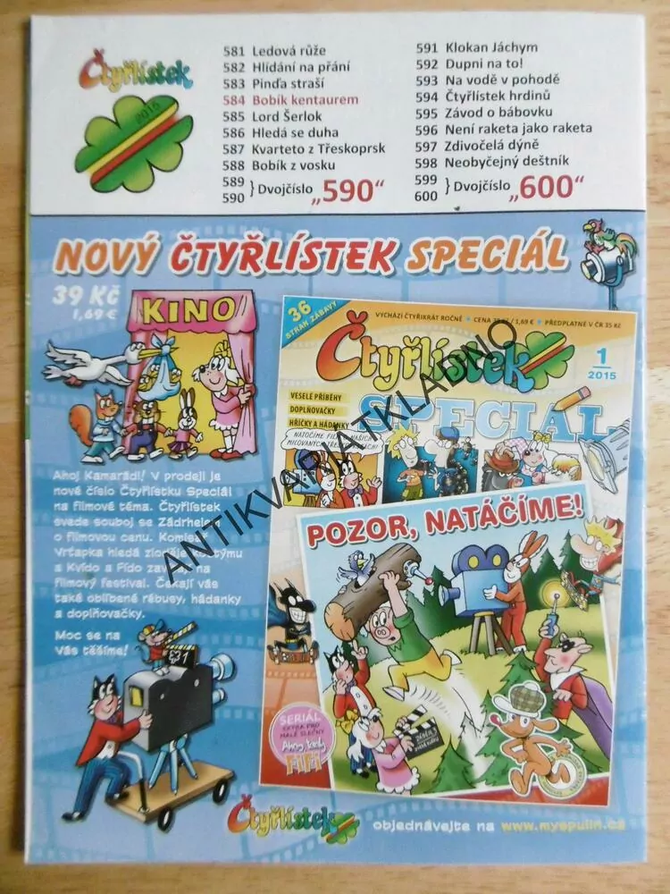 ČTYŘLÍSTEK 584 - BOBÍK KENTAUREM, 