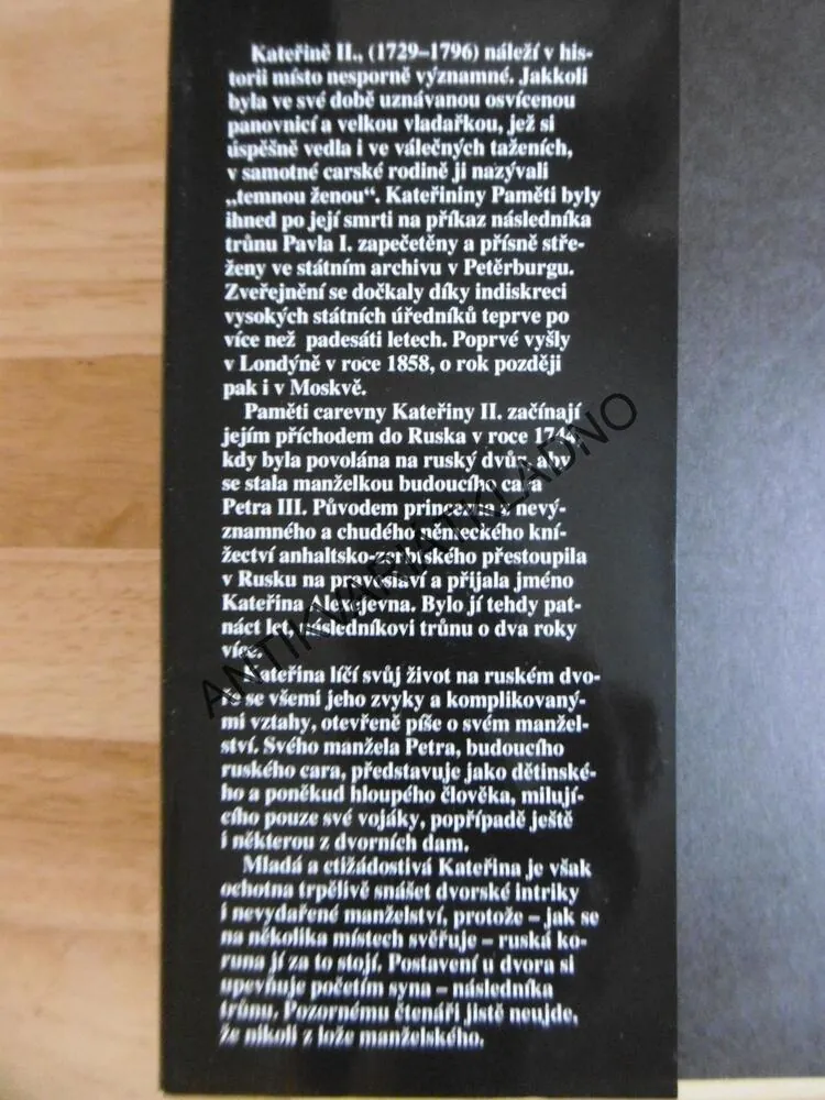 PAMĚTI CAREVNY KATEŘINY II., **an