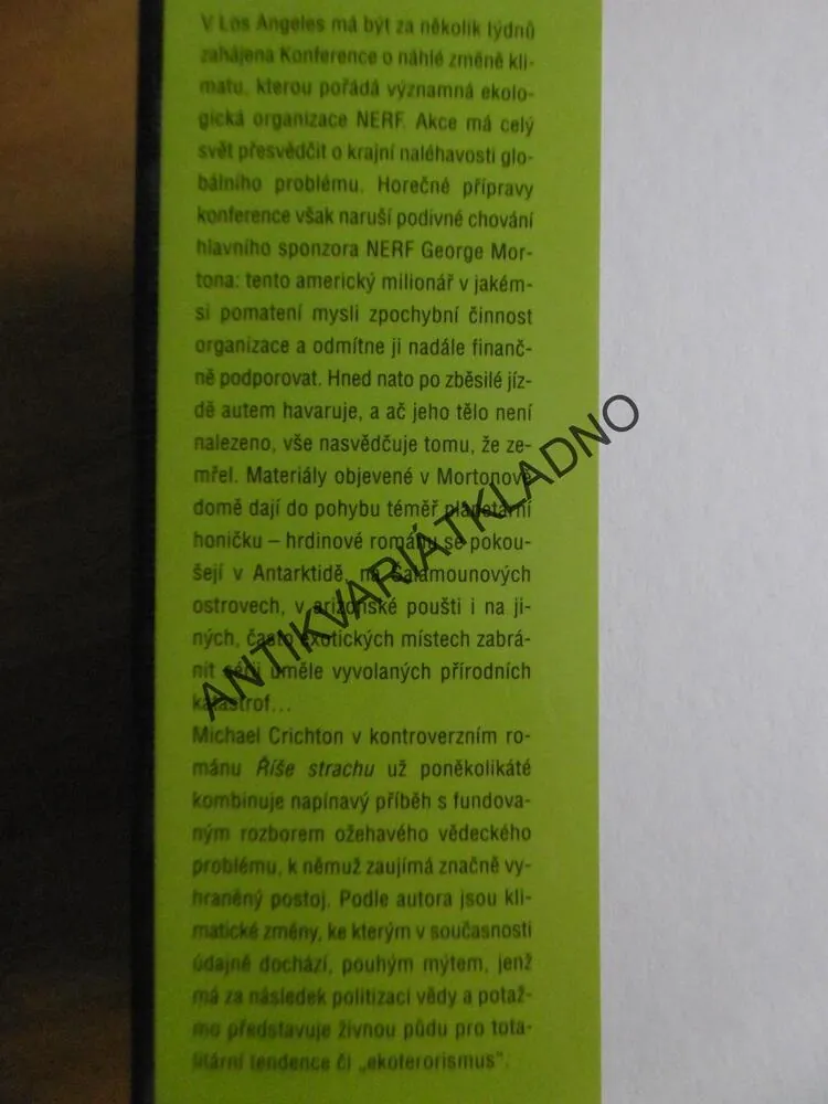 ŘÍŠE STRACHU, MICHAEL CRICHTON, **an