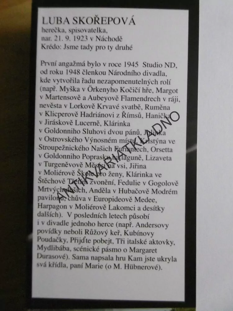 DIVOTVORNÝ SVĚT LUBY SKOŘEPOVÉ, JAN HŮLA, **an