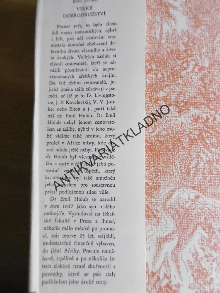 VELKÉ DOBRODRUŽSTVÍ, EMIL HOLUB, CESTA PO ZAMBEZI