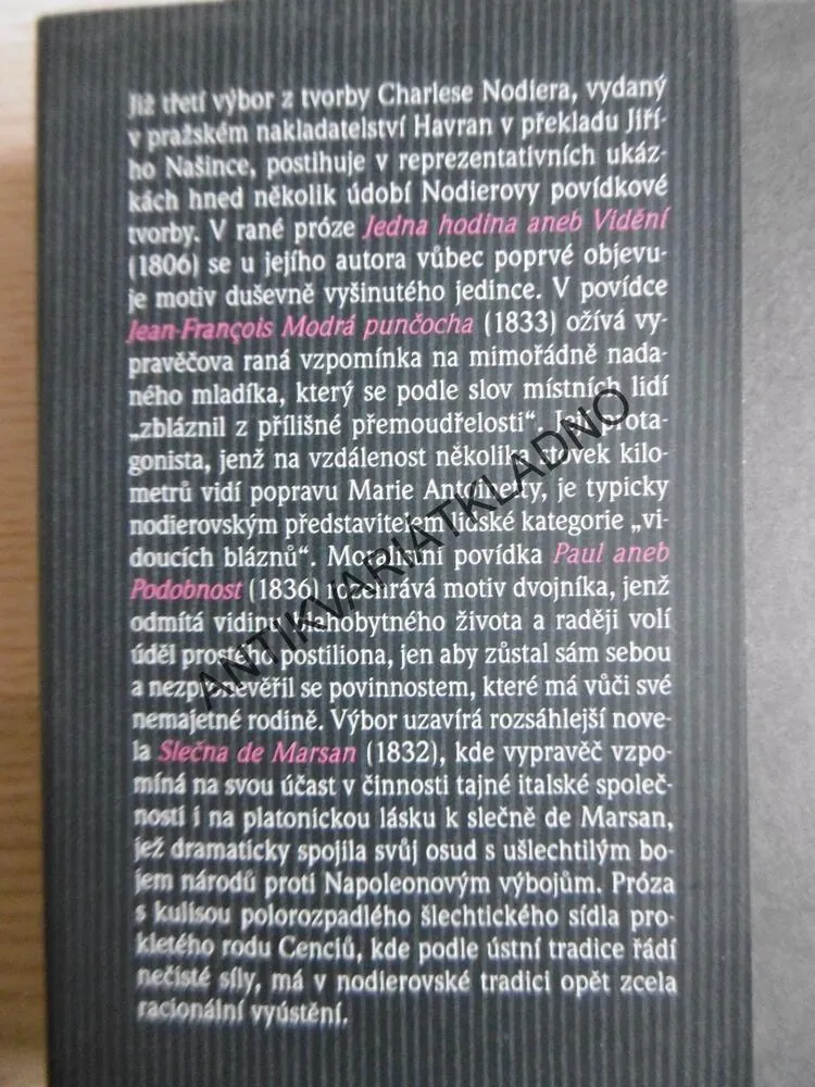 MODRÁ PUNČOCHA, CHARLES NODIER, **an