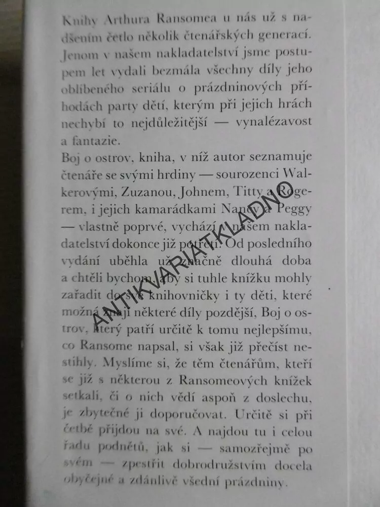 BOJ O OSTROV, ARTHUR RANSOME, **an