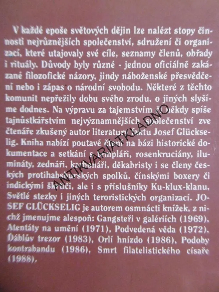 TAJNÉ SPOLEČNOSTI, JOSEF GLÜCKSELIG