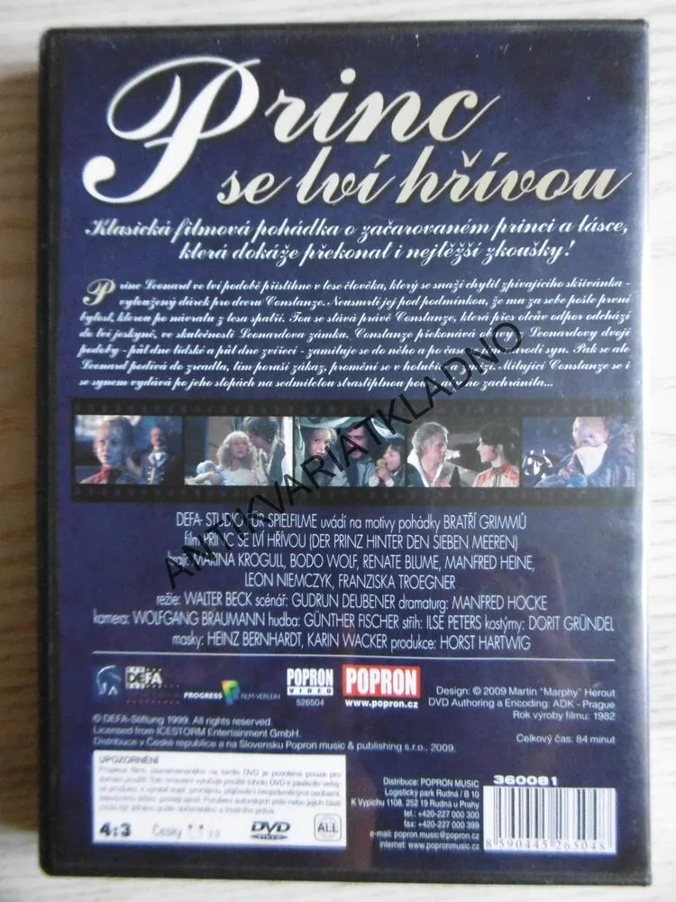 PRINC SE LVÍ HŘÍVOU, DVD FILM POHÁDKA