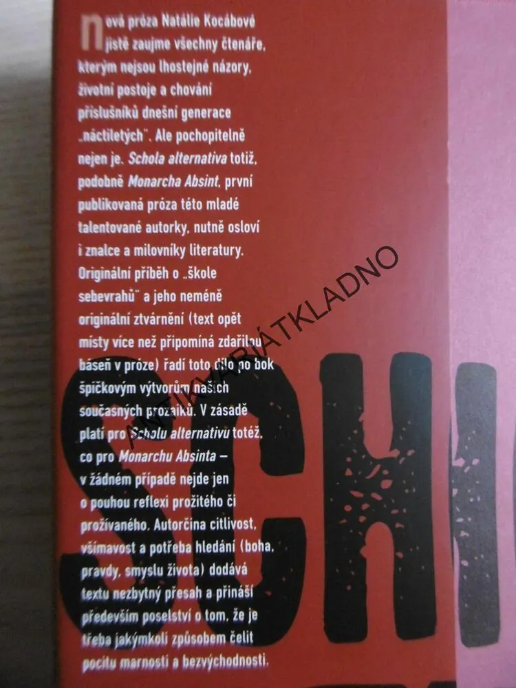 SCHOLA ALTERNATIVA, NATÁLIE KOCÁBOVÁ, **an
