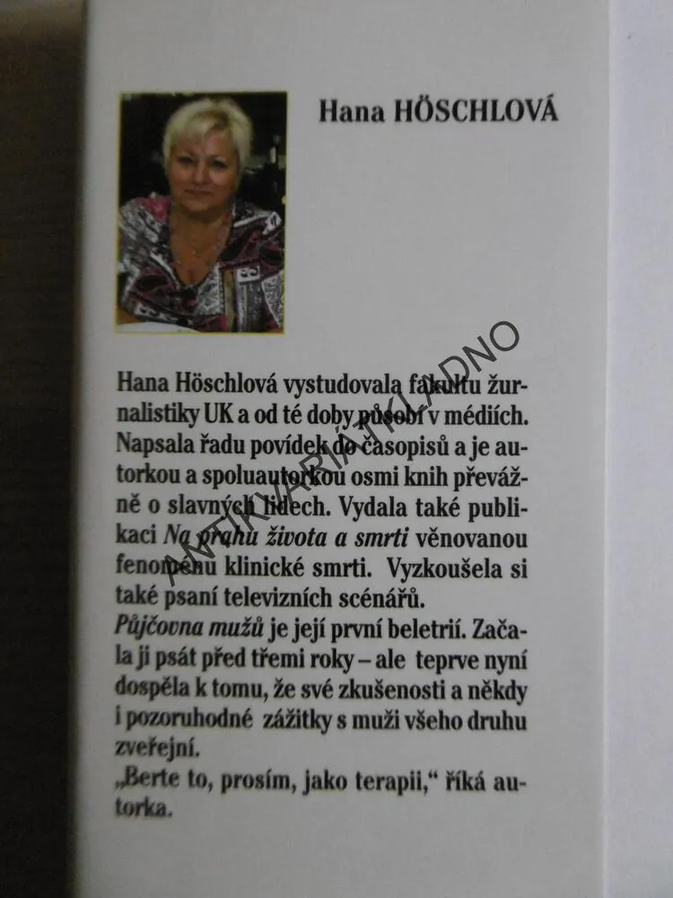 PŮJČOVNA MUŽŮ, HANA HÖSCHLOVÁ, **an