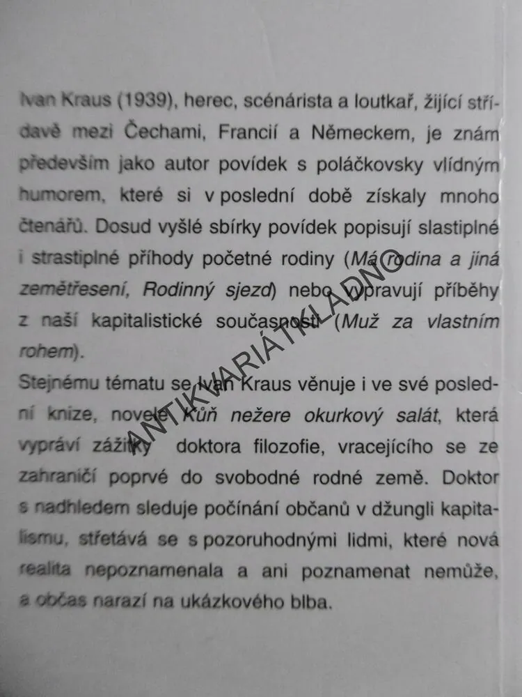 KŮŇ NEŽERE OKUROVÝ SALÁT, IVAN KRAUS, **an
