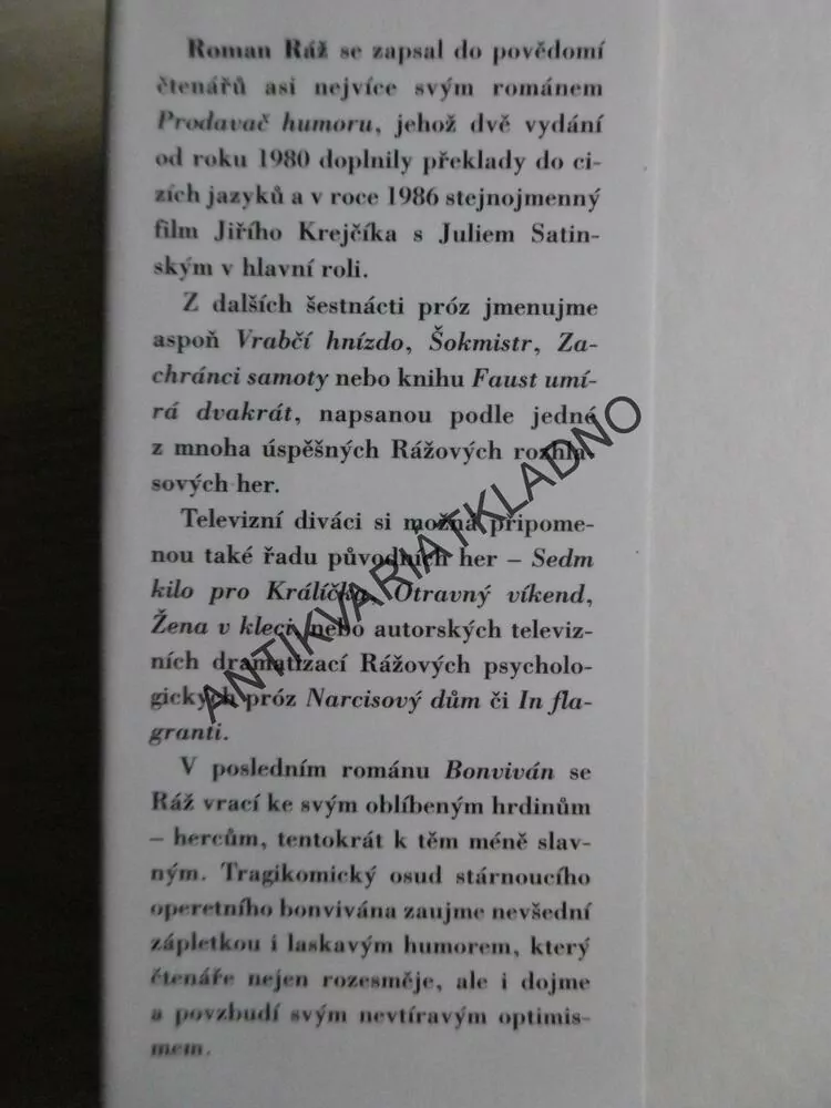 BONVIVÁN, ROMAN RÁŽ, **an