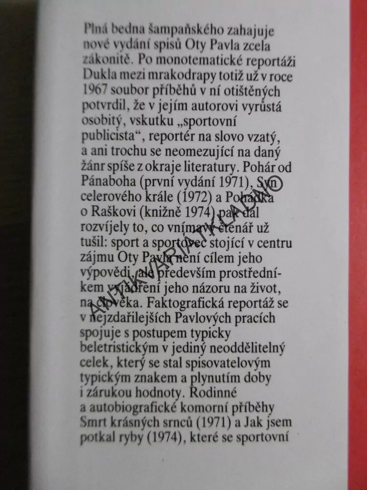 BEDNA PLNÁ ŠAMPAŇSKÉHO, OTA PAVEL, **an