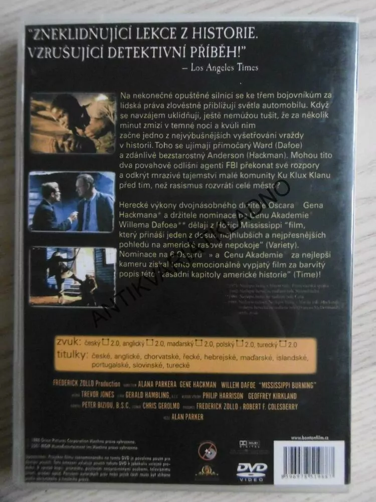 HOŘÍCÍ MISSISSIPPI, DVD FILM