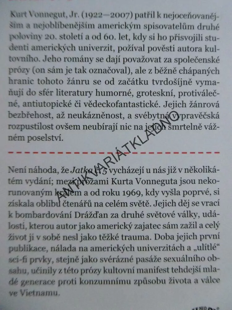 JATKA Č. 5, KURT VONNEGUT JR., **an