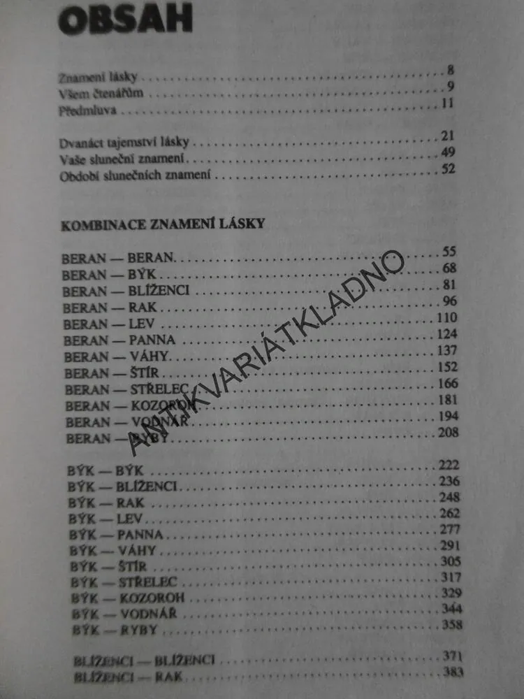 ZNAMENÍ LÁSKY, LINDA GOODMANOVÁ, HOROSKOP, ASTROLOGIE