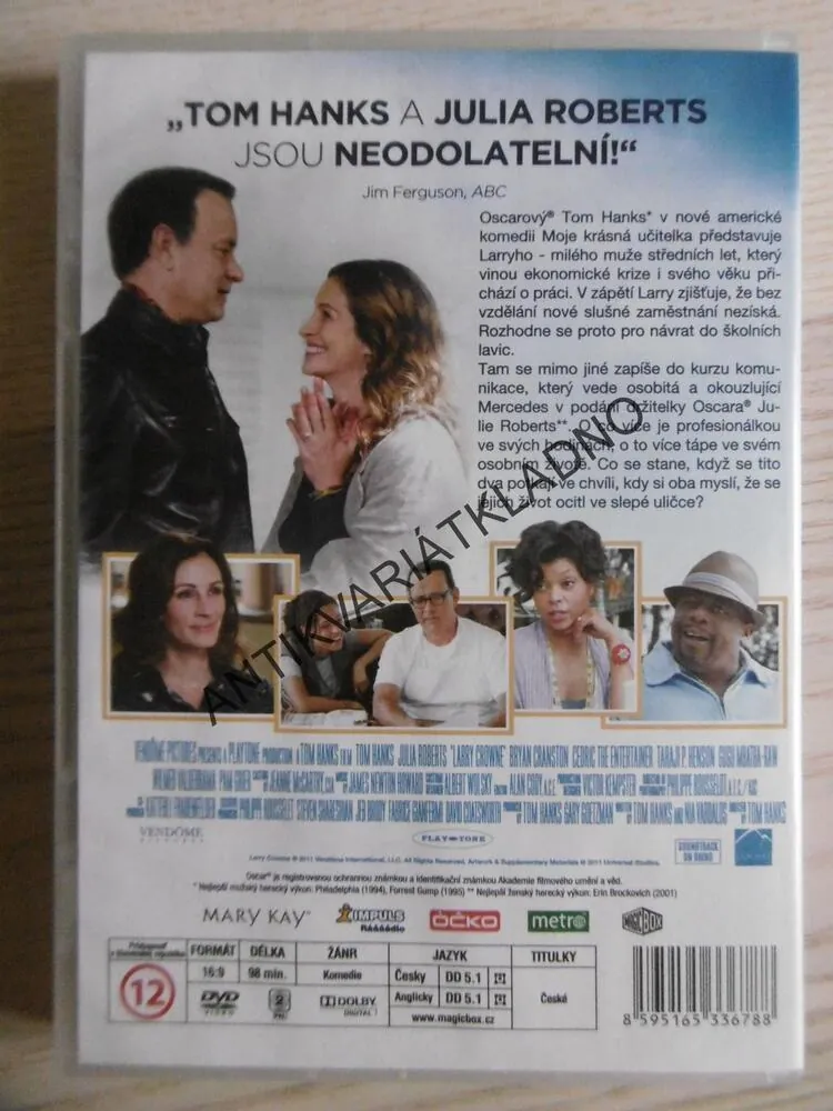 MOJE KRÁSNÁ UČITELKA, TOM HANKS, JULIA ROBERTS, DVD FILM