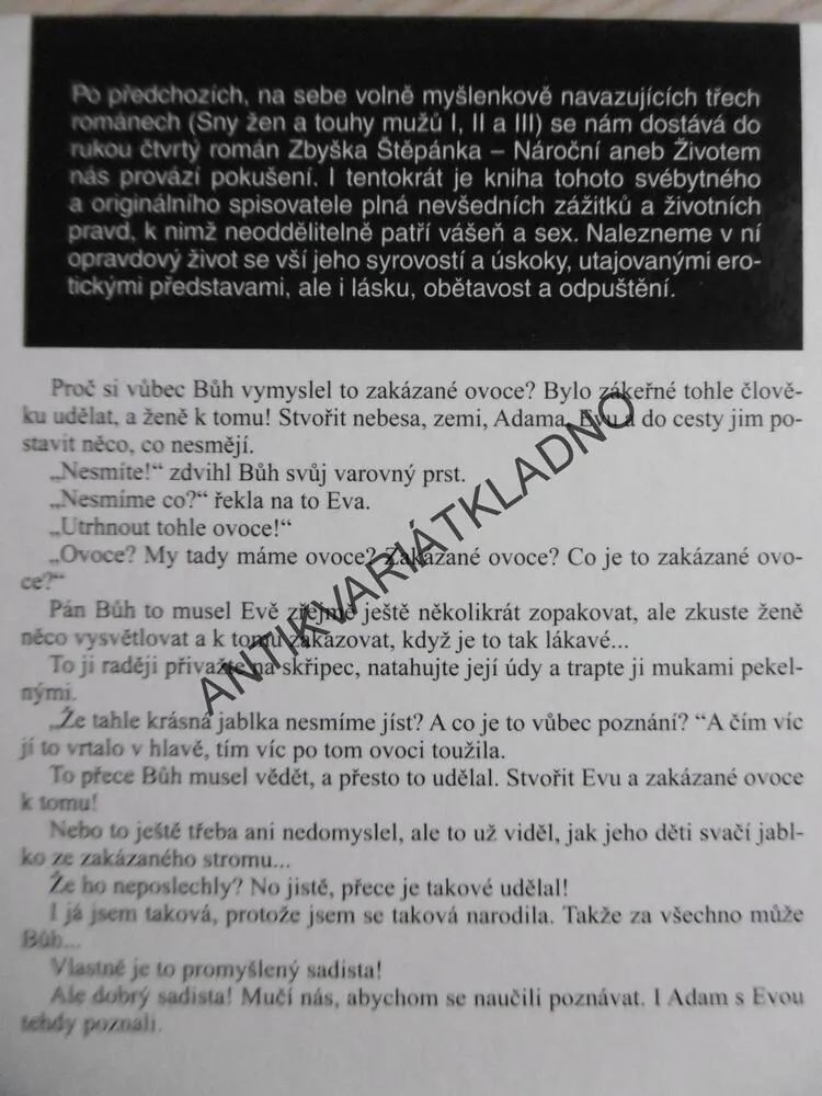 NÁROČNÍ ANEB ŽIVOTEM NÁS PROVÁZÍ POKUŠENÍ, ZBYŠEK ŠTĚPÁNEK, **an