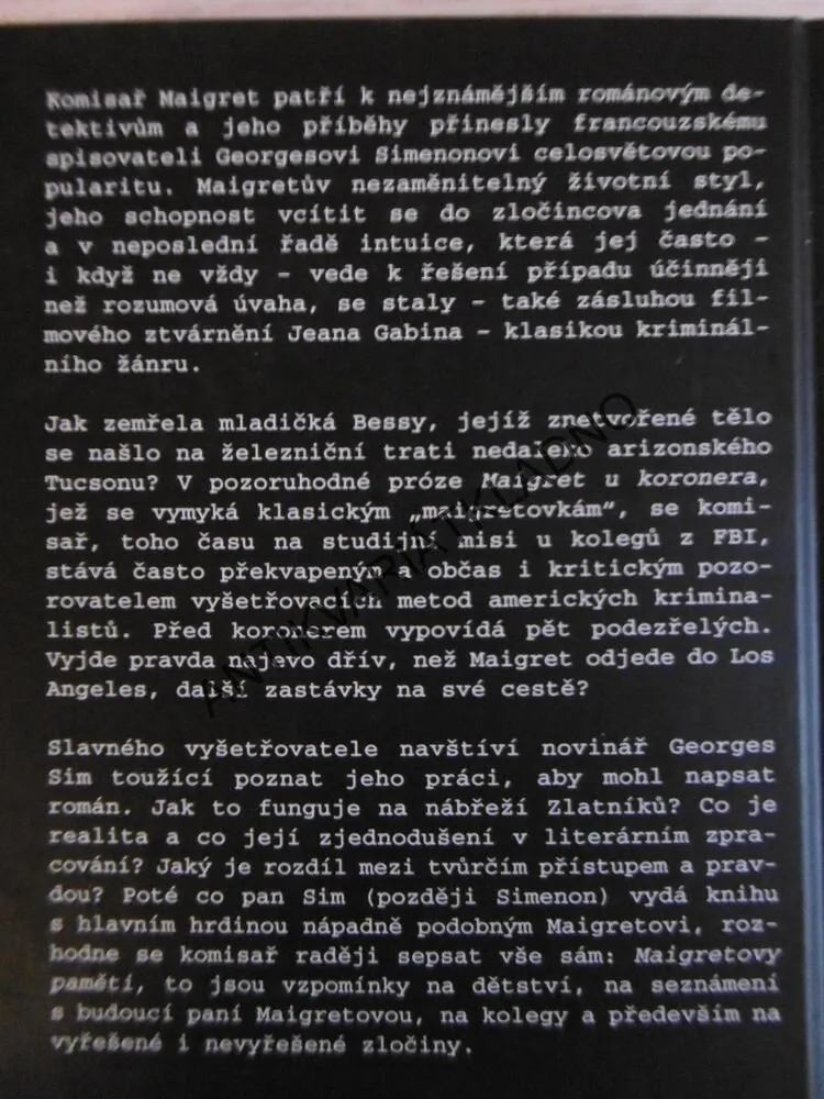 MAIGRET U KORONERA, MAIGRETOVY PAMĚTI, GEORGES SIMENON, **an