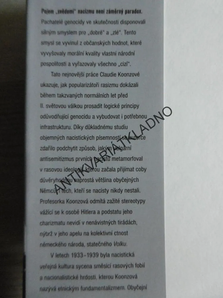 SVĚDOMÍ NACIZMU, CLAUDIA KOONZOVÁ,, **an