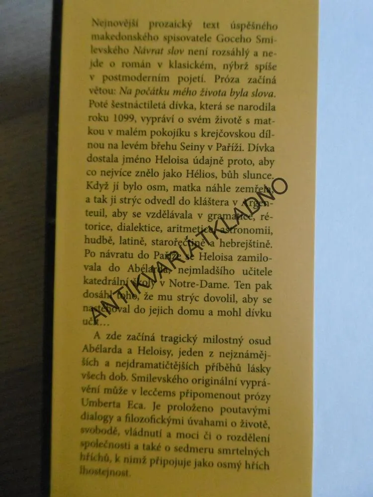 NÁVRAT SLOV, GOCE SMILEVSKI, **an