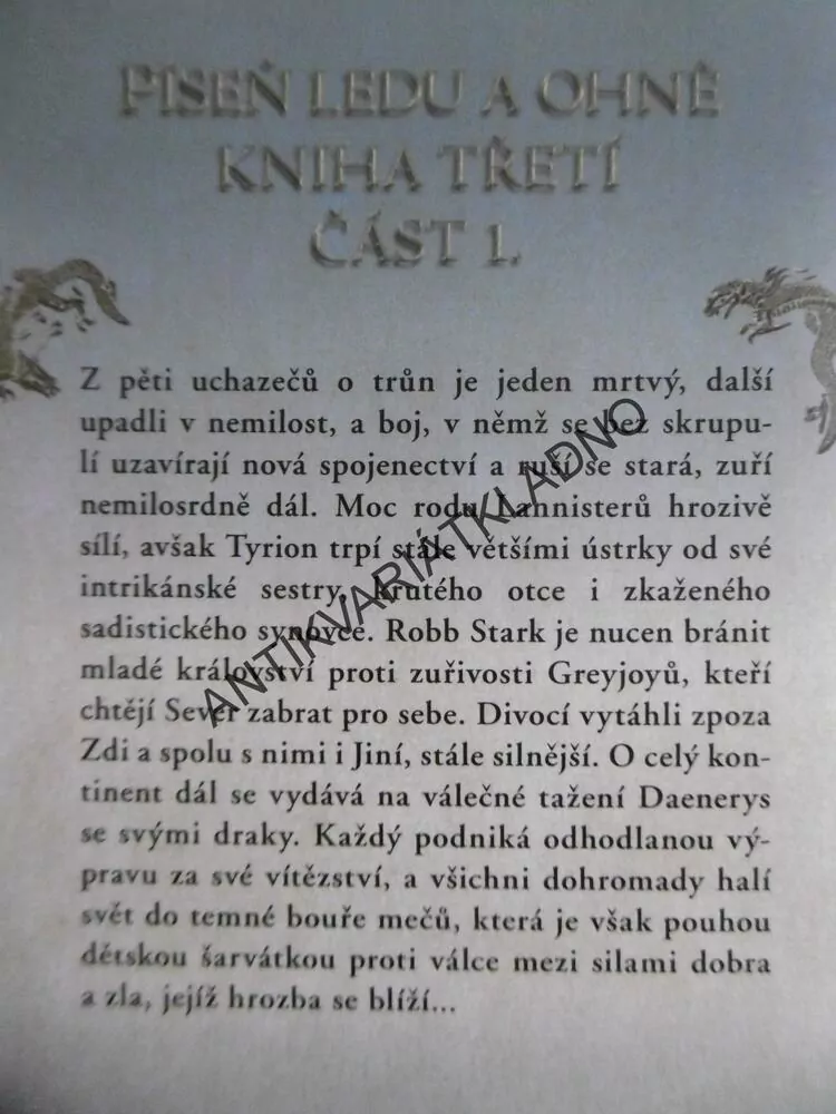 HRA O TRŮNY, BOUŘE MEČŮ KNIHA TŘETÍ, PÍSEŇ LEDU A OHNĚ, GEORGE R.R.MARTIN, **an