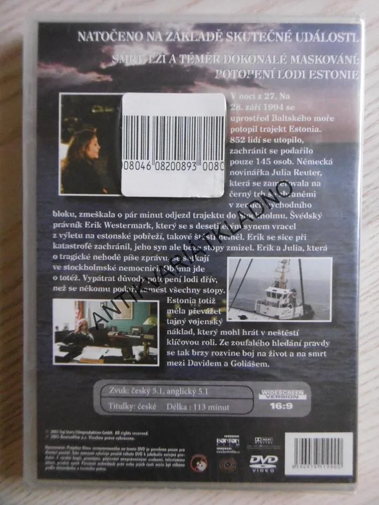 ZKÁZA LODI ESTONIE, DVD FILM 