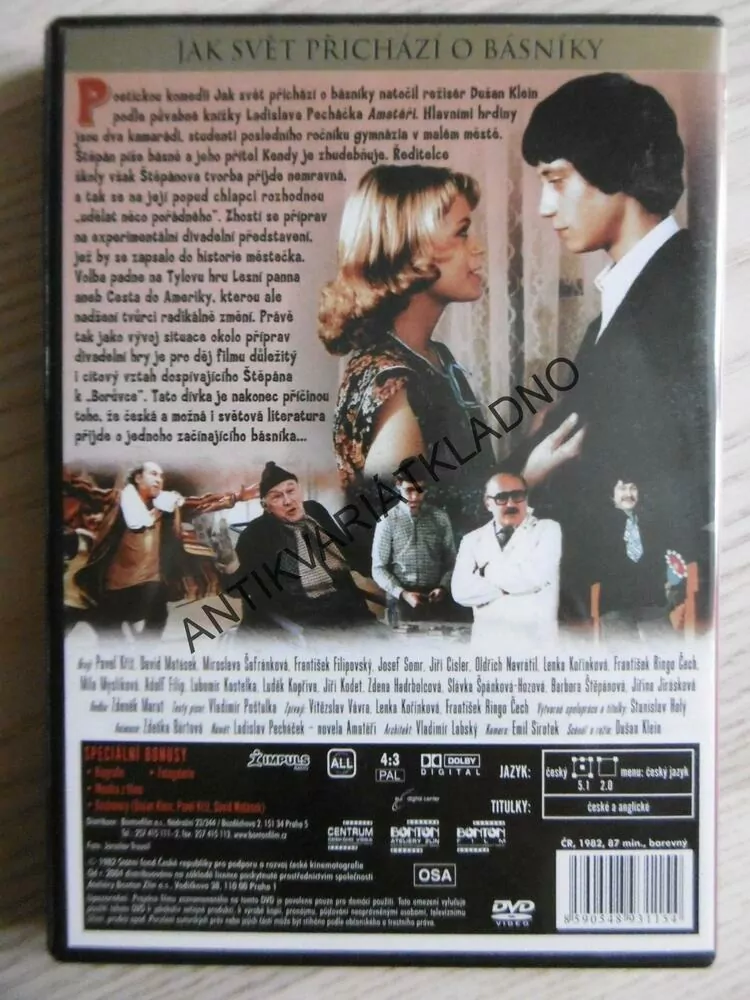 JAK SVĚT PŘICHÁZÍ O BÁSNÍKY, DVD FILM