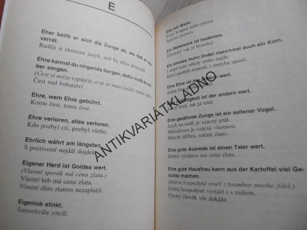 NEJZNÁMĚJŠÍ NĚMECKÁ PŘÍSLOVÍ A JEJICH ČESKÉ PROTĚJŠKY,