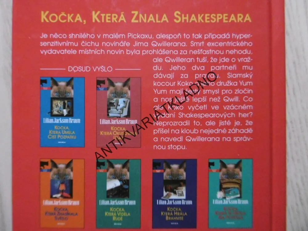 KOČKA, KTERÁ ZNALA SHAKESPEARA, LILIAN JACKSON BRAUN, **an