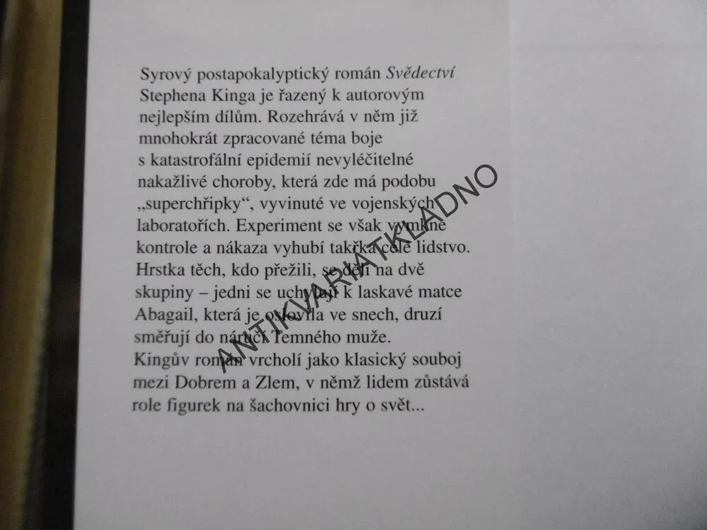 SVĚDECTVÍ, STEPHEN KING, **an