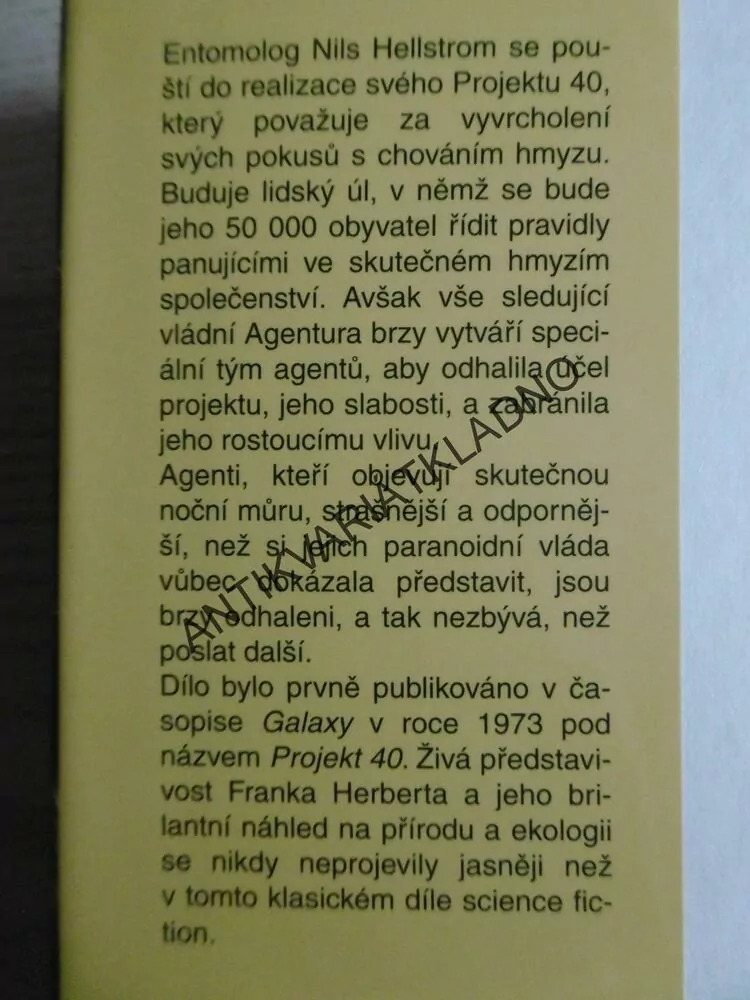 HELLSTROMŮV ÚL, FRANK HERBERT, **an