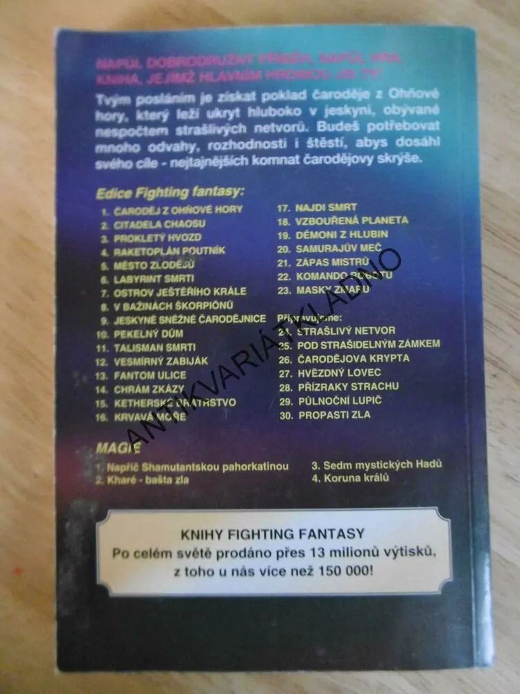 ČARODĚJ Z OHŇOVÉ HORY, JACKSON, LIVINGSTONE, FIGHTING FANTASY