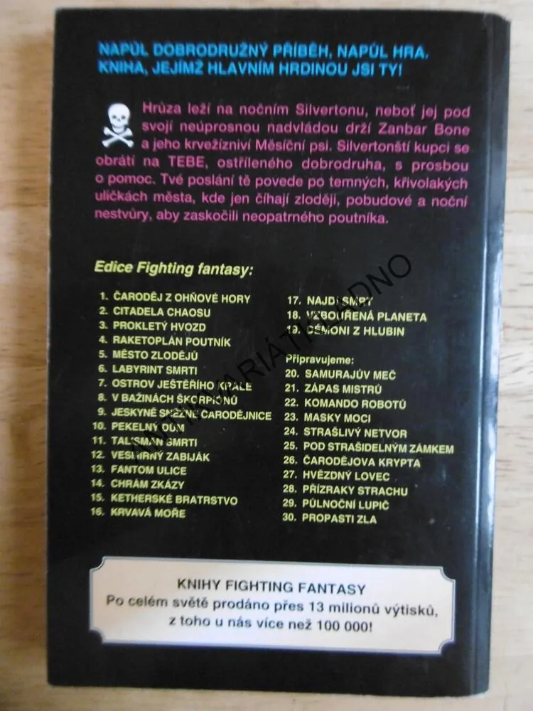 MĚSTO ZLODĚJŮ, JACKSON, LIVINGSTONE, FIGHTING FANTASY
