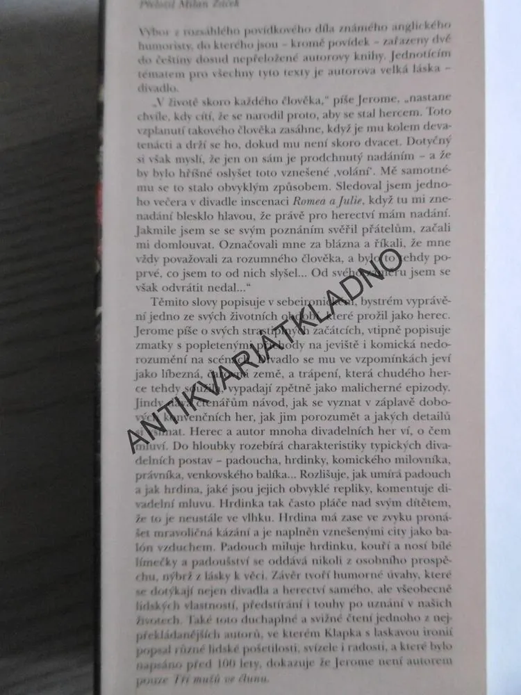 SVĚT NA JEVIŠTI, JEROME KLAPKA JEROME, **an