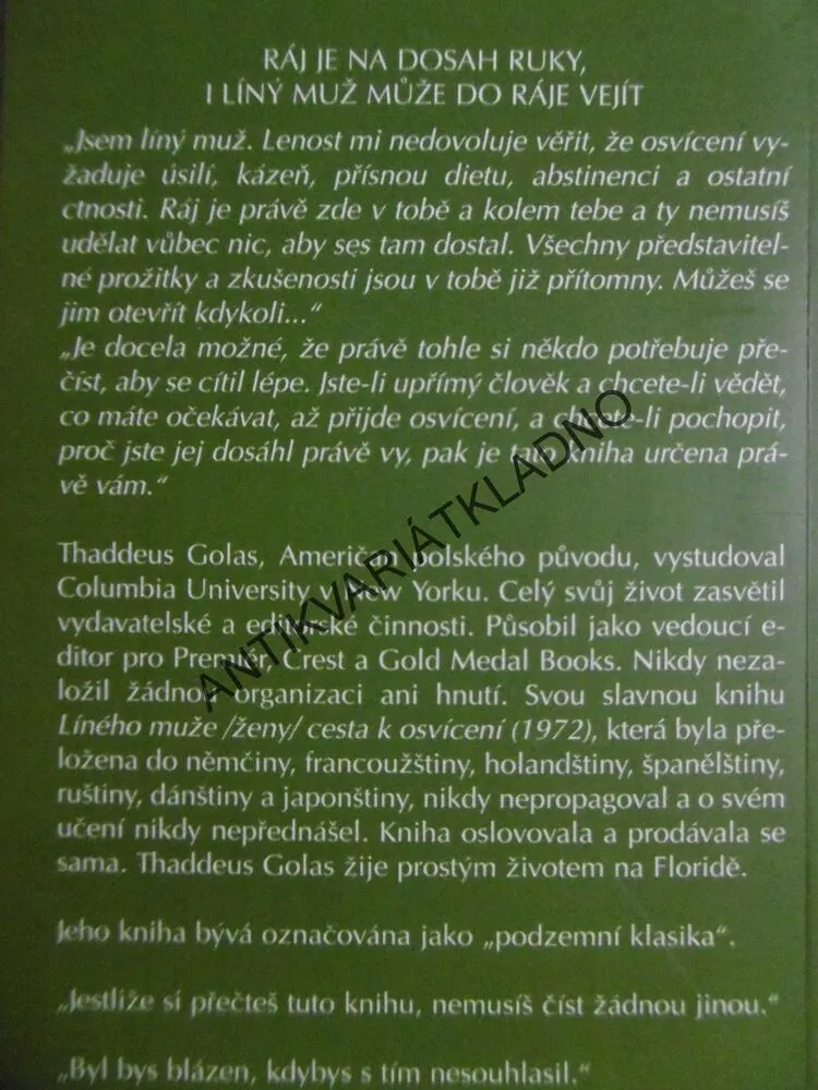 LÍNÉHO MUŽE/ŽENY CESTA K OSVÍCENÍ, THADDEUS GOLAS,
