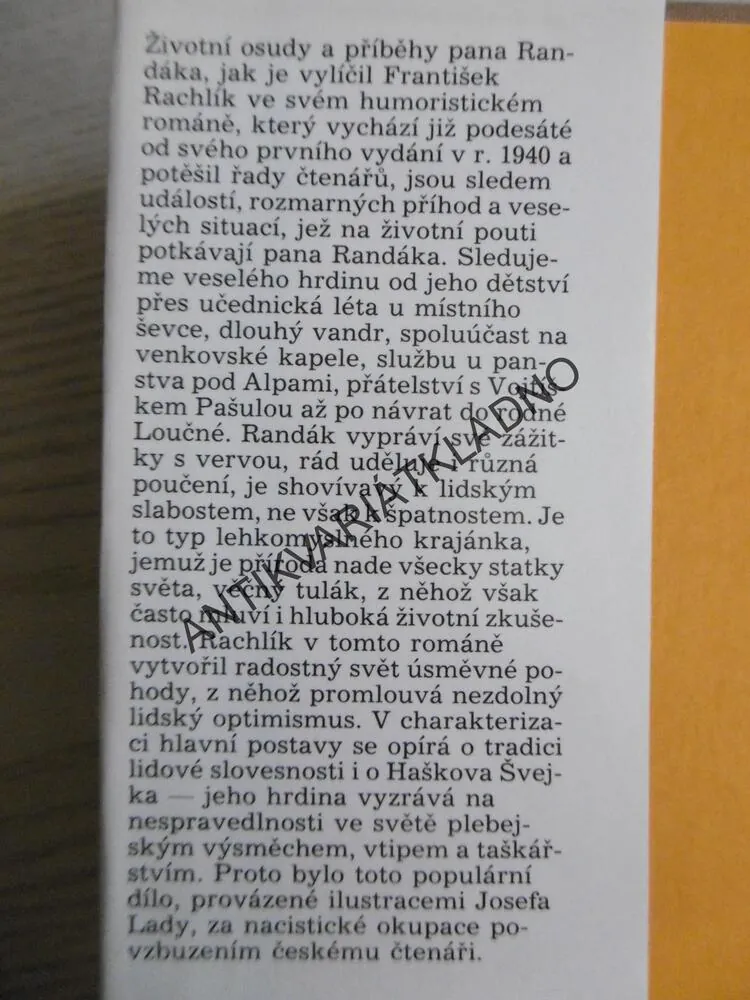 POZDRAV PÁMBU, PANE RANDÁK, FRANTIŠEK RACHLÍK, JOSEF LADA, **an