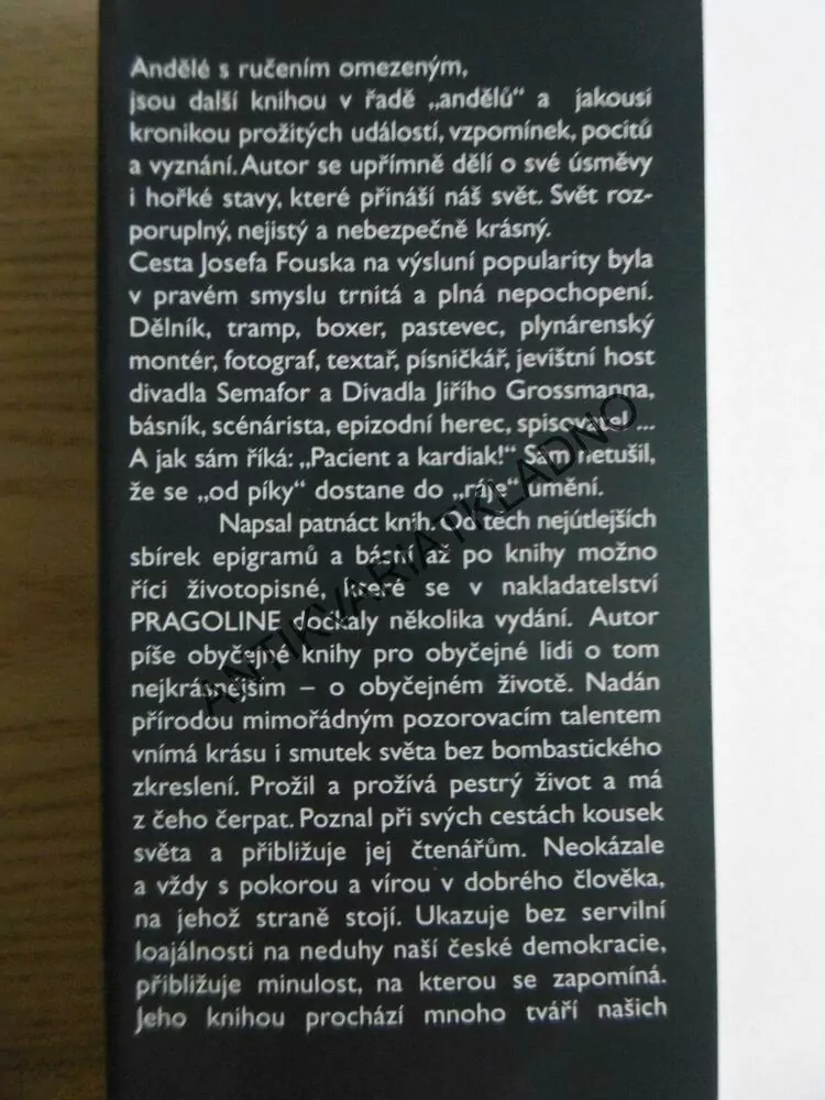 ANDĚLÉ S RUČENÍM OMEZENÝM,JOSEF FOUSEK, **an