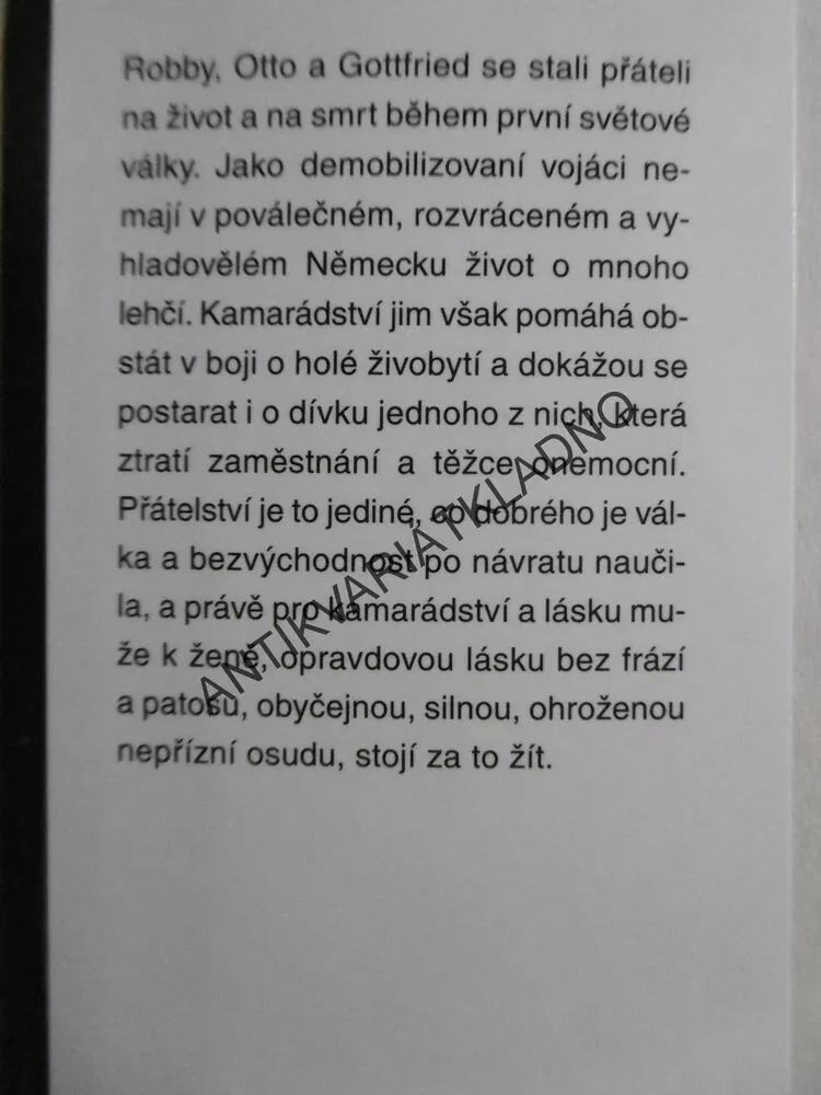 TŘI KAMARÁDI, ERICH MARIA REMARQUE, **an
