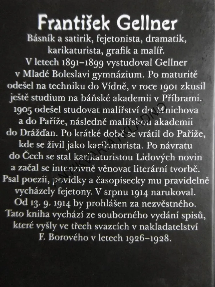 POVÍDKY A SATIRY, FRANTIŠEK GELLNER, **an