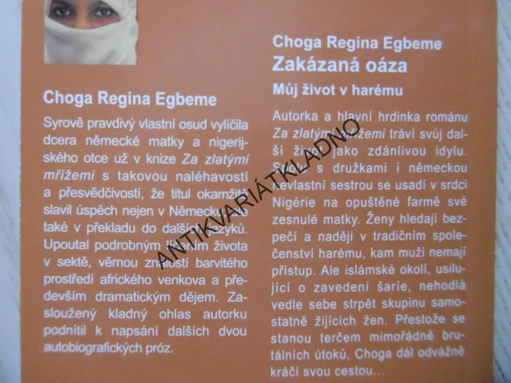 ZAKÁZANÁ OÁZA, MŮJ ŽIVOT V HARÉMU, CHOGA REGINA EGBEME, **an