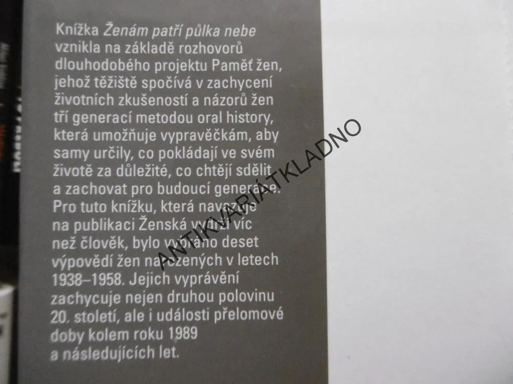 ŽENÁM PATŘÍ PŮLKA NEBE, PAVLA FRÝDLOVÁ, **an
