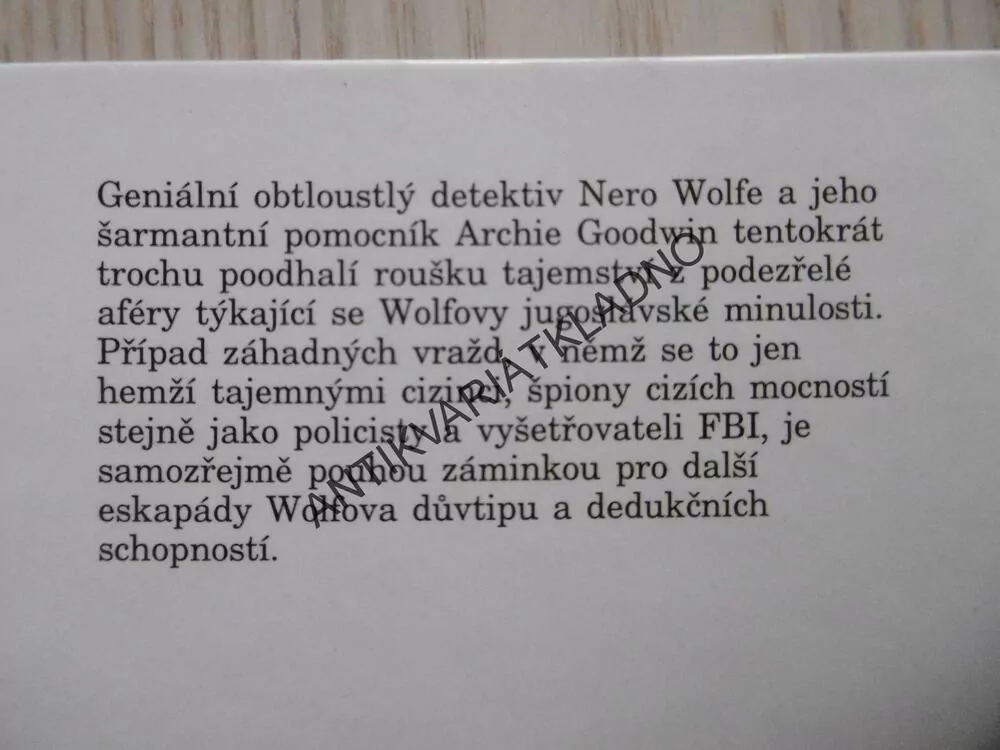 JEN PŘES MOU MRTVOLU, REX STOUT, **an