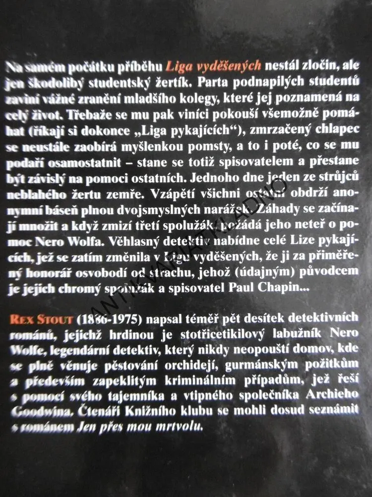 LIGA VYDĚŠENÝCH, REX STOUT, **an