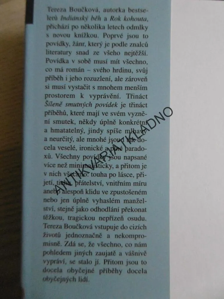 ŠÍLENĚ SMUTNÉ POVÍDKY, TEREZA BOUČKOVÁ, **an