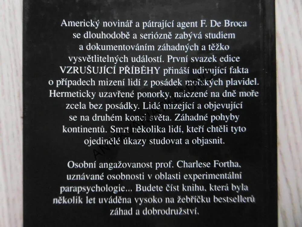 ZMIZENÍ A VRAŽDY, VZRUŠUJÍCÍ PŘÍBĚHY, F. DE BROCA, **an